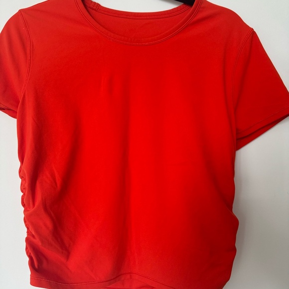 Red Lululemon Crop Tee - Picture 1 of 5